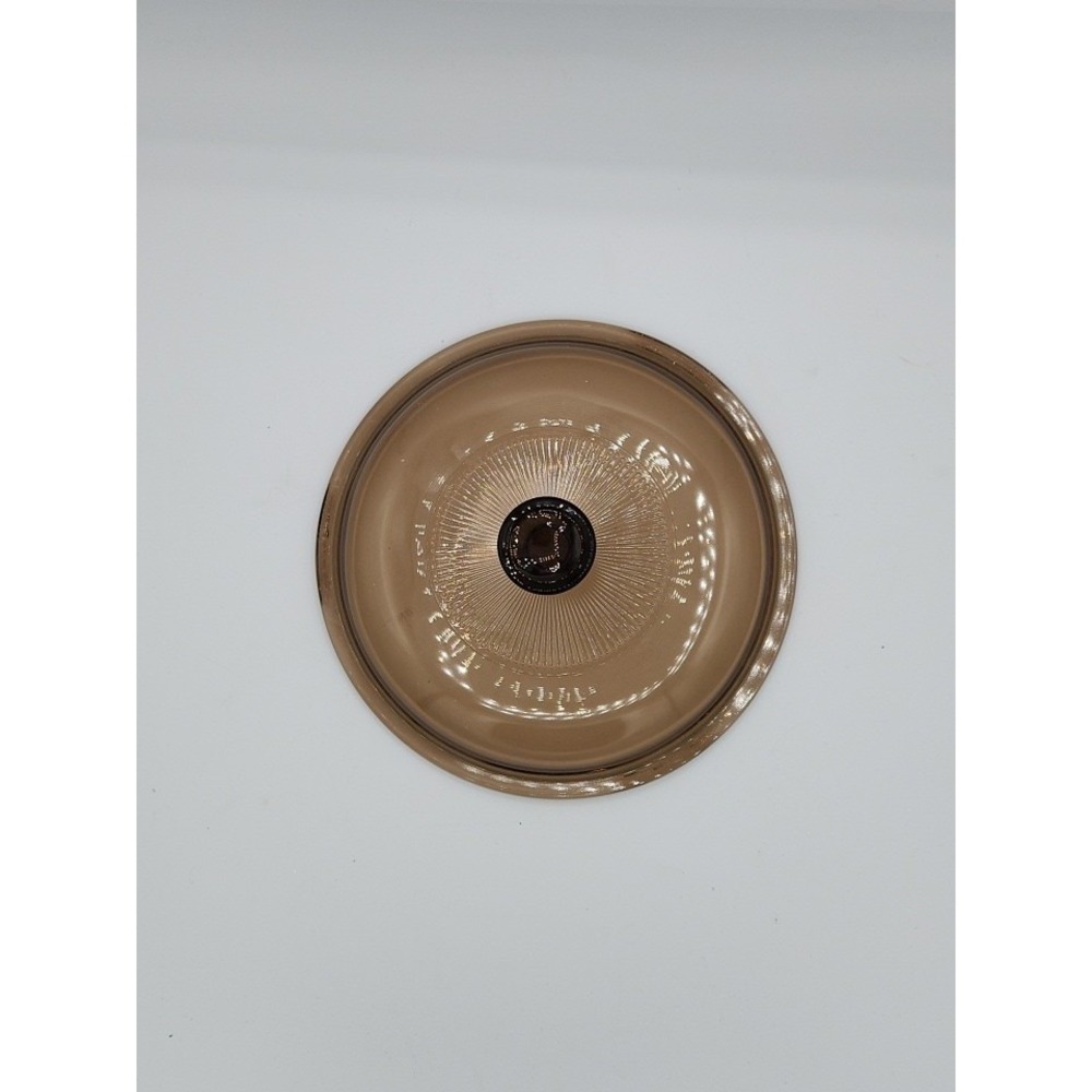 Vintage Pyrex V-1.5-C Round Replacement Lid Brown Amber 7.5" Casserole Lid
